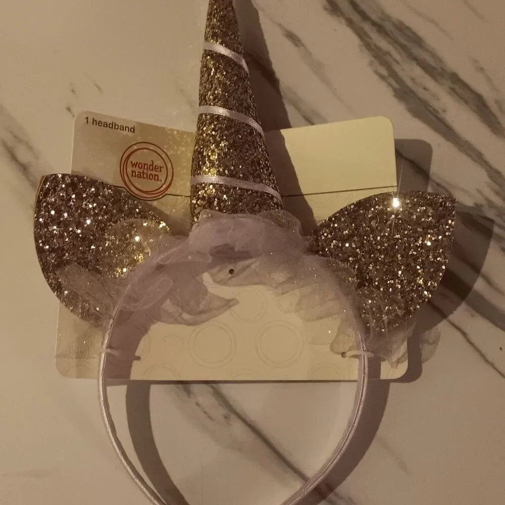 Wonder Nation Glittery Gold Unicorn Headband